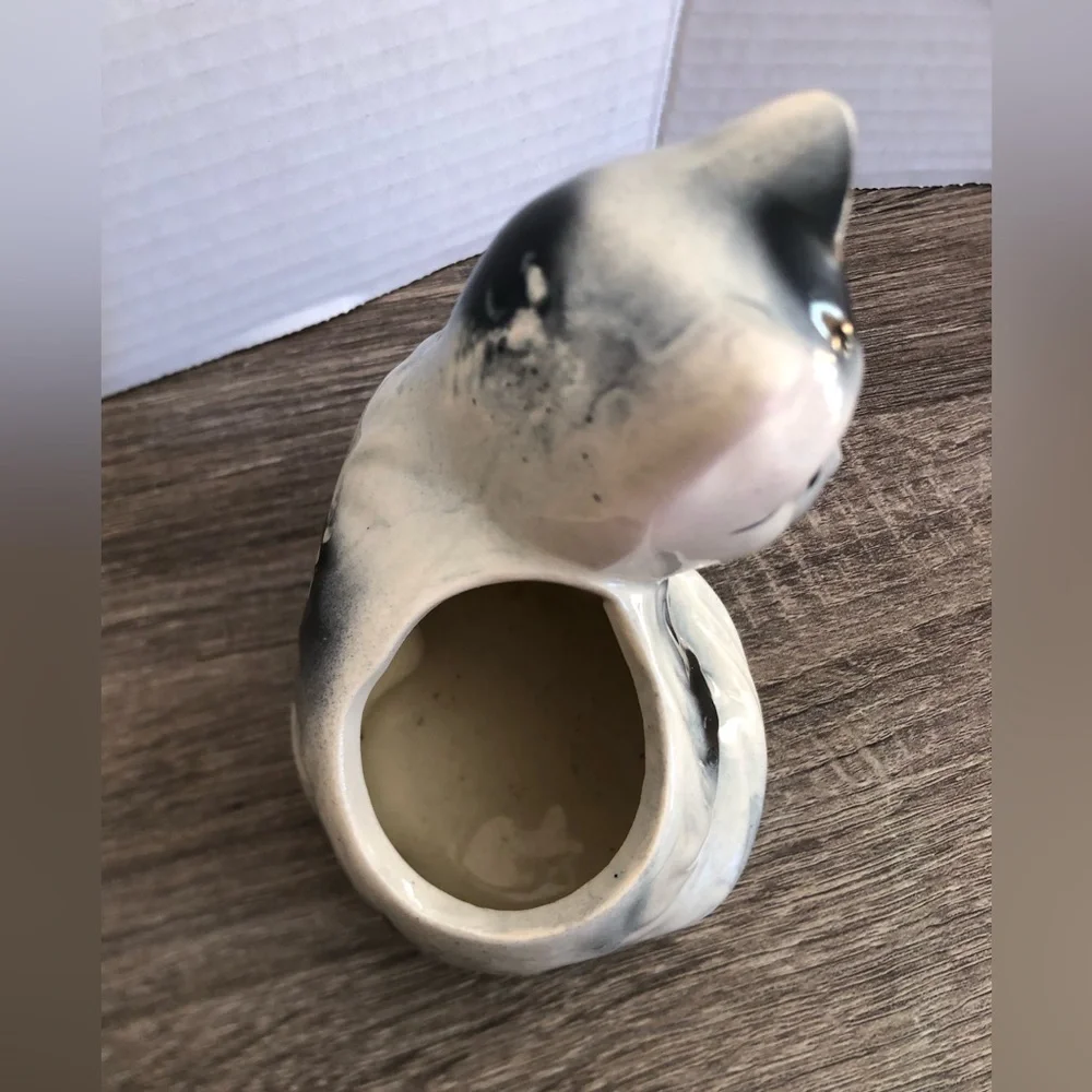 Vtg Ceramic Cat Planter - Picture 6 of 13